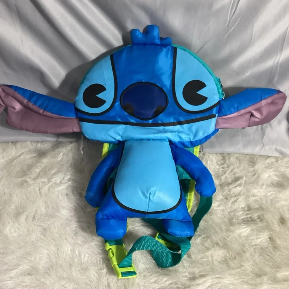 Disney Store Stitch Blue Polyester (Nylon Feel) Padded Backpack